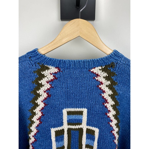 Ruff Hewn Vintage Knit Sweater Crewneck Tribal Blanket Pattern - L - Picture 15 of 15
